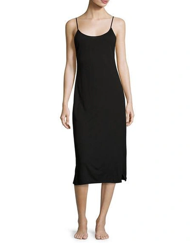 Natori Shangri-la Jersey Tank Nightgown In Black