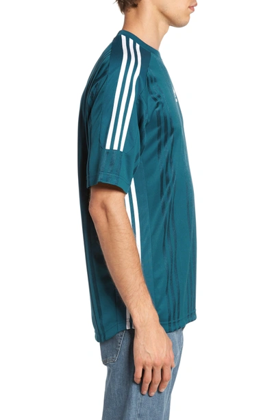 Adidas originals nova three stripe jacquard jersey in clearance green