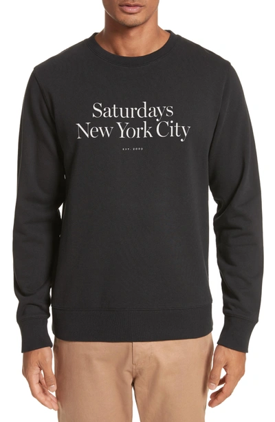 Shop Saturdays Surf Nyc Bowery Miller Graphic Sweatshirt In Black