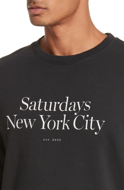 Shop Saturdays Surf Nyc Bowery Miller Graphic Sweatshirt In Black