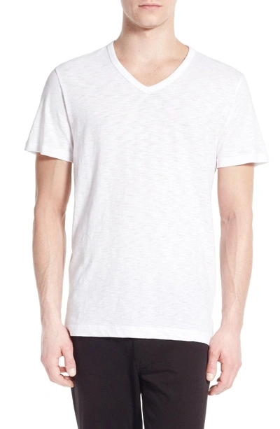 Shop Vince Slub Slim Fit V-neck T-shirt In Optic White