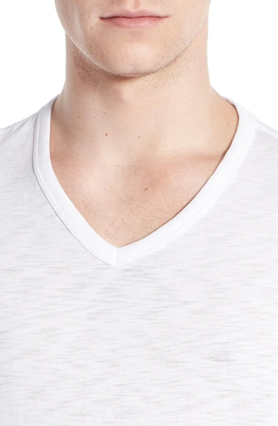 Shop Vince Slub Slim Fit V-neck T-shirt In Optic White