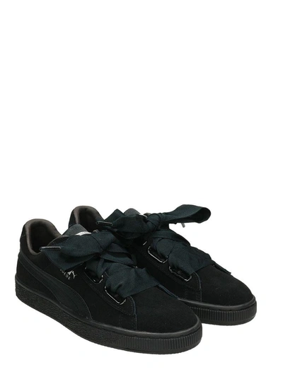 Shop Puma Suede Heart Ep Sneakers In Black