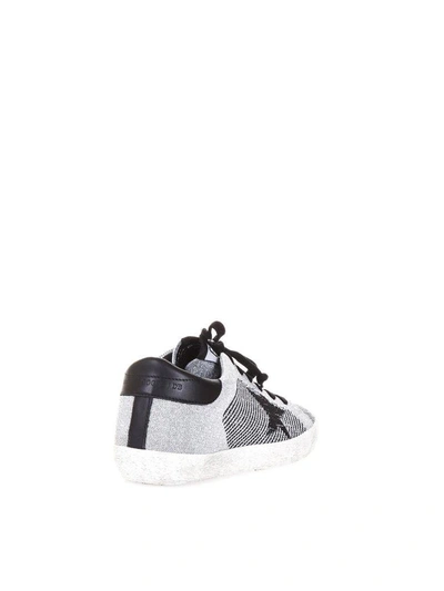 Shop Golden Goose Superstar Knitted Glitter Sneakers In Silver Lurex Knitted