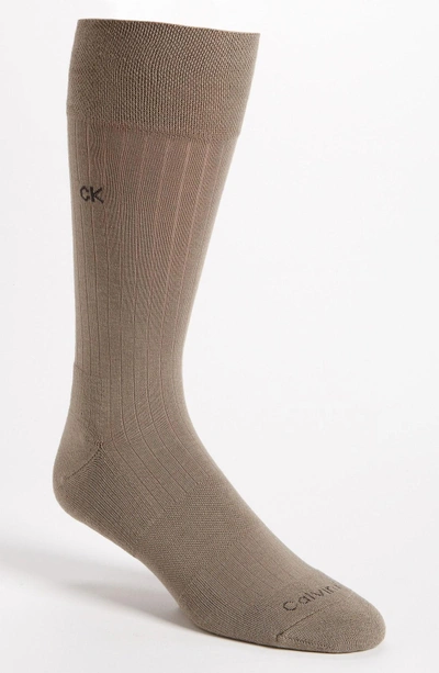 Shop Calvin Klein 'ultra Fit' Socks In Taupe