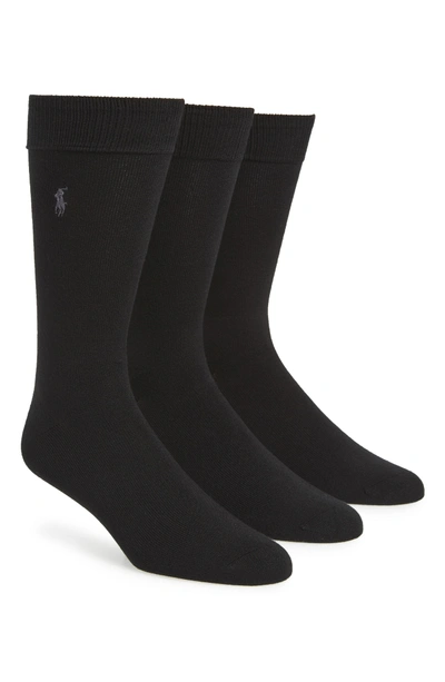 Shop Polo Ralph Lauren Assorted 3-pack Supersoft Socks In Black Assorted