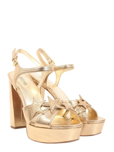Shop Michael Michael Kors Lexie Platform Sandals In Oro