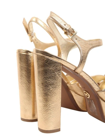 Shop Michael Michael Kors Lexie Platform Sandals In Oro