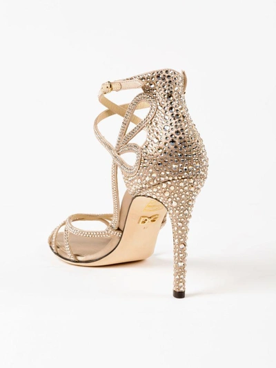 Shop Dolce & Gabbana Keira Rhinestone Embellished Sandals In 8hsabbia Medio