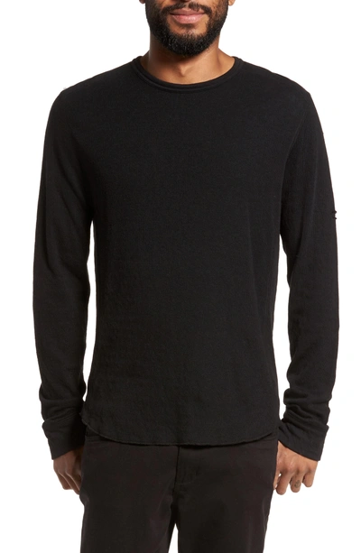 Shop Vince Double Knit Long Sleeve T-shirt In Black
