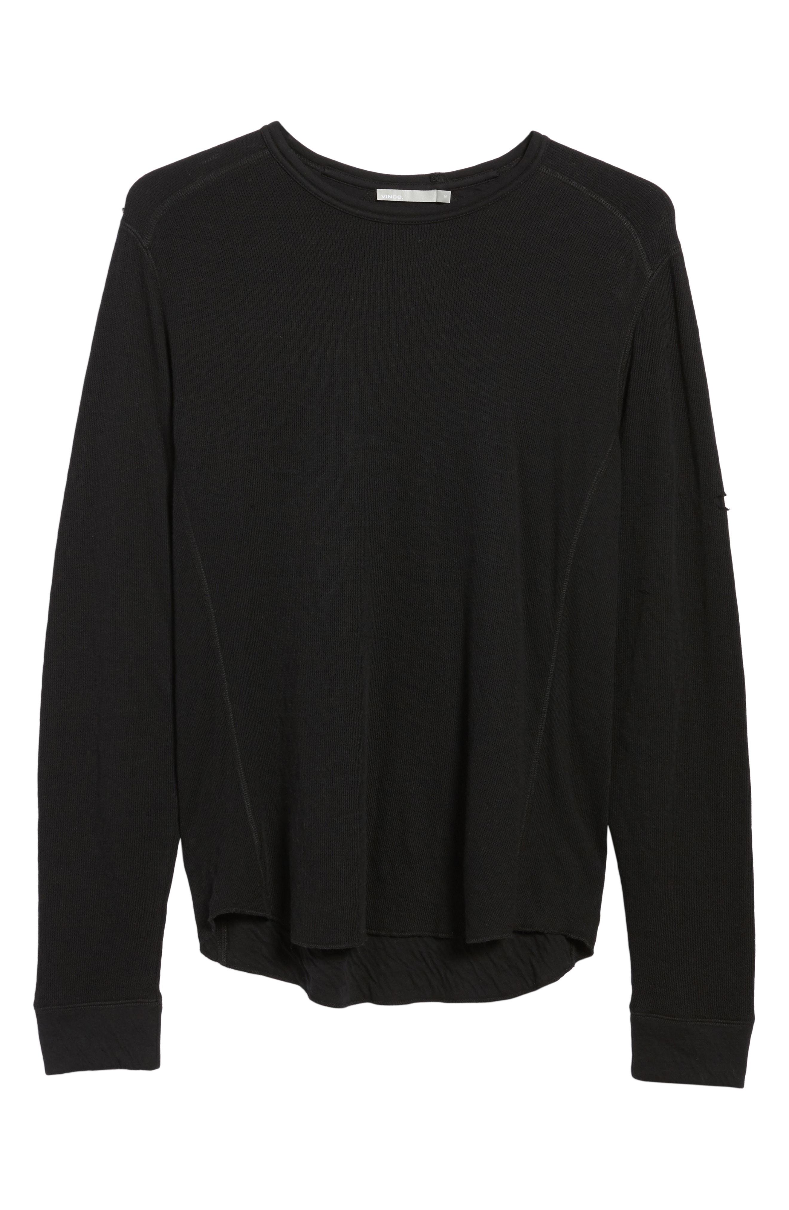 Vince Double Knit Long Sleeve T-shirt In Black | ModeSens