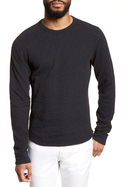 Shop Vince Double Knit Slim Fit Long Sleeve T-shirt In Manhattan Navy