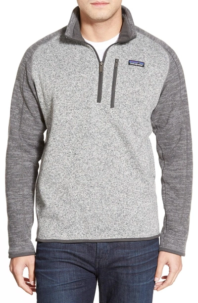 Shop Patagonia Better Sweater Quarter Zip Fleece Lined Pullover In Nickel W/ Forge Grey