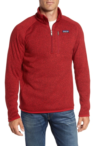 Shop Patagonia 'better Sweater' Quarter Zip Pullover In Classic Red
