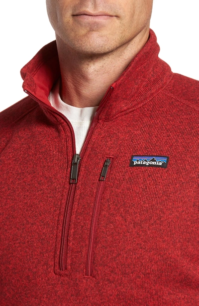 Shop Patagonia 'better Sweater' Quarter Zip Pullover In Classic Red