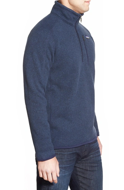 Shop Patagonia Better Sweater Quarter Zip Fleece Lined Pullover In Classic Navy