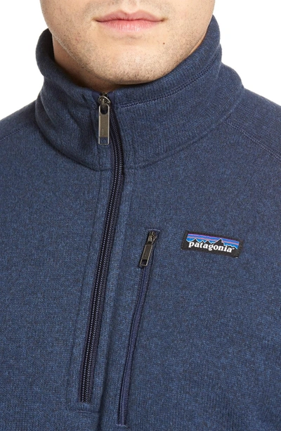 Shop Patagonia Better Sweater Quarter Zip Fleece Lined Pullover In Classic Navy