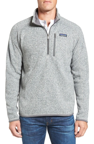 Shop Patagonia Better Sweater Quarter Zip Fleece Lined Pullover In Stonewash