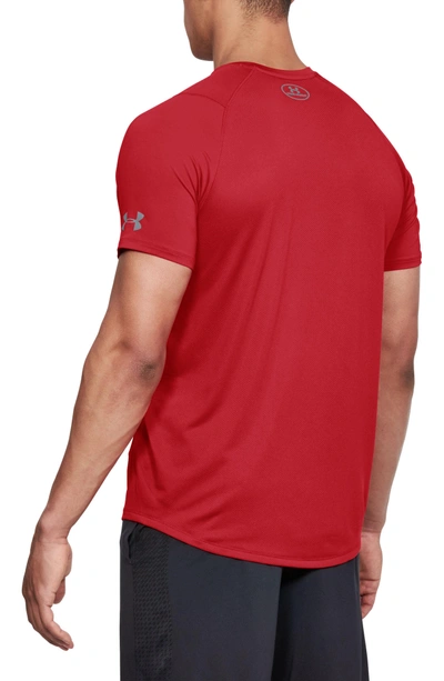 Shop Under Armour Raid 2.0 Crewneck T-shirt In Red/ Steel