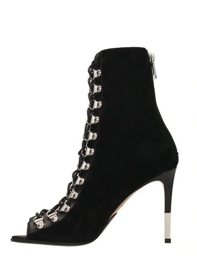 Shop Balmain Club Lace Up Boots In Black