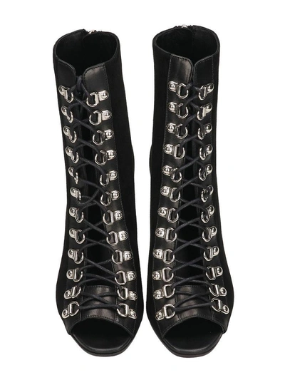 Shop Balmain Club Lace Up Boots In Black