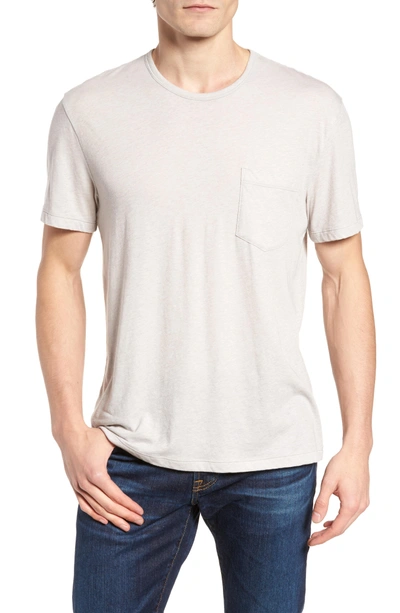 Shop James Perse Slubbed Cotton & Linen Pocket T-shirt In Fossil Melange