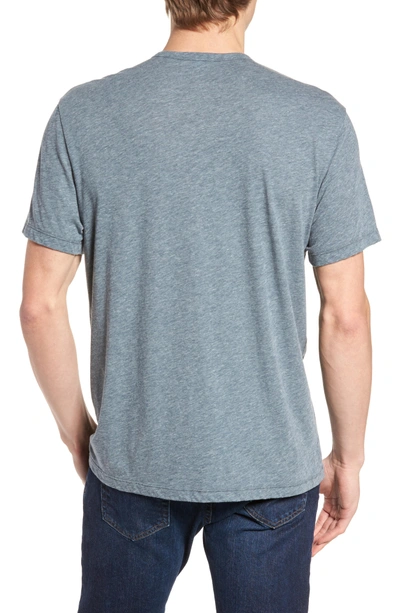 Shop James Perse Slubbed Cotton & Linen Pocket T-shirt In Dusty Blue Melange