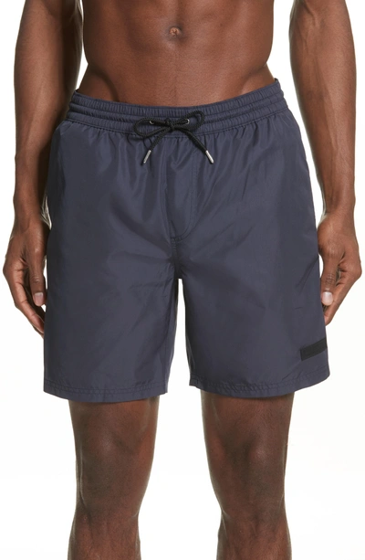 Shop Burberry Guildes Swim Trunks In Navy