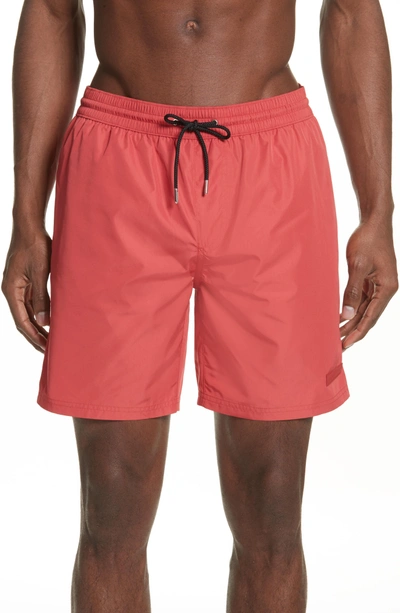 Shop Burberry Guildes Swim Trunks In Parade Red