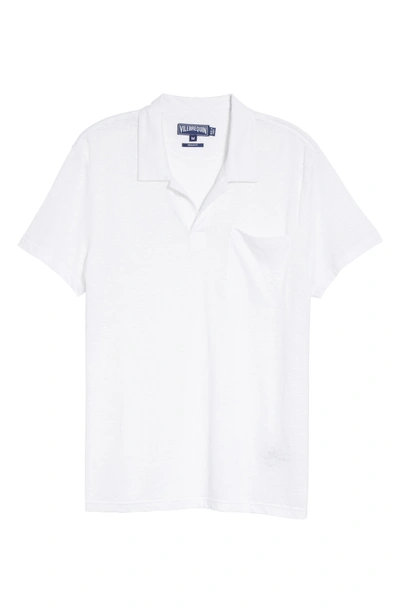 Shop Vilebrequin Linen Slub Jersey Linen Polo In White