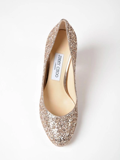 Shop Jimmy Choo Shadow Glitter Pumps In Ballet Pink