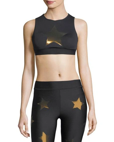 Shop Ultracor Level Silk Knockout Star Crop Top In Black