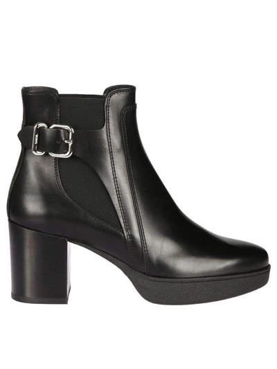 Shop Tod's Tod`s Buckled Ankle Boots In Nero