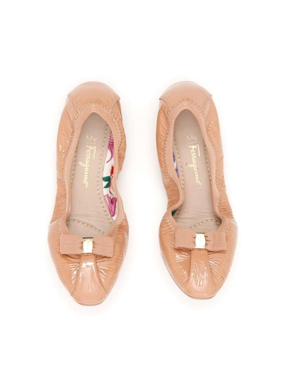 Shop Ferragamo Patent My Joy Ballerinas In New Blushrosa