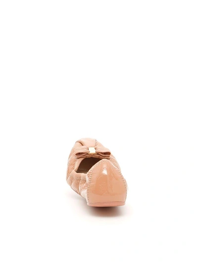 Shop Ferragamo Patent My Joy Ballerinas In New Blushrosa