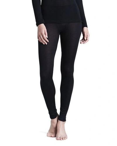 Shop Hanro Silk Leggings In Black