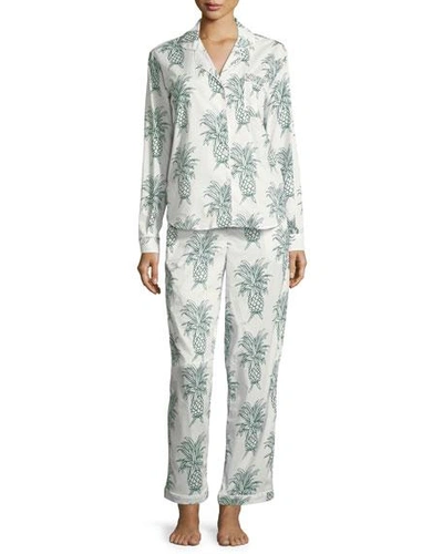 Shop Desmond & Dempsey Howie Classic Pajama Set In White/green