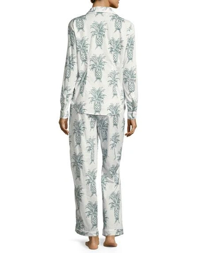 Shop Desmond & Dempsey Howie Classic Pajama Set In White/green