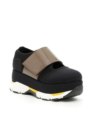 Shop Marni Sneaker In Black+dark Olivenero