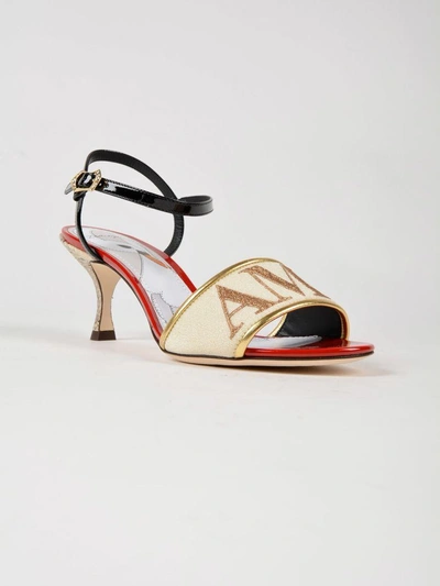 Shop Dolce & Gabbana Printed Patent+ayers Sandal In Multicolor