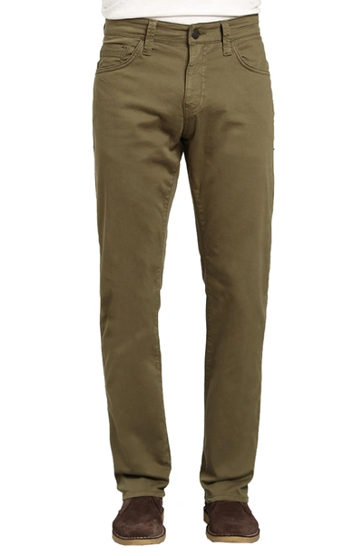 Shop Mavi Jeans Zach Straight Fit Twill Pants In Green Olive Twill