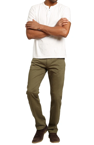 Shop Mavi Jeans Zach Straight Fit Twill Pants In Green Olive Twill
