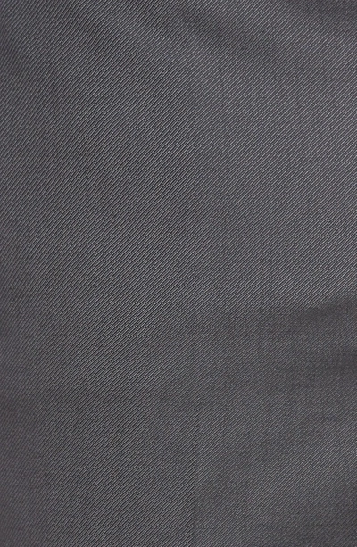 Shop Santorelli Flat Front Twill Wool Dress Pants In Charcoal