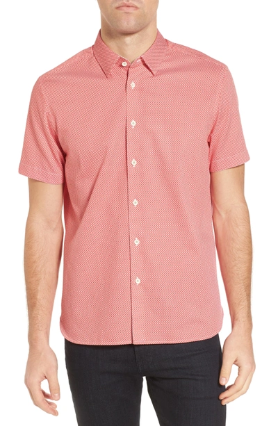 Shop Ted Baker Slim Fit Print Sport Shirt In Red