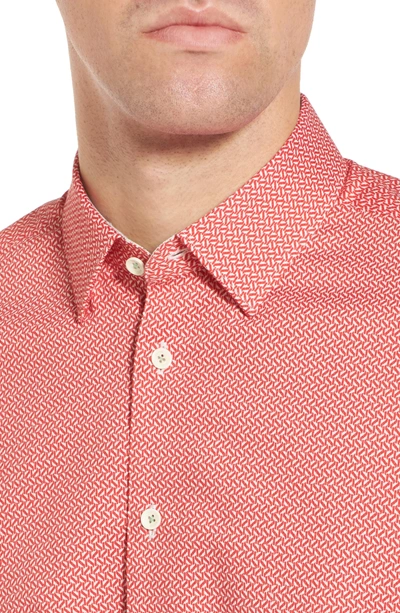Shop Ted Baker Slim Fit Print Sport Shirt In Red