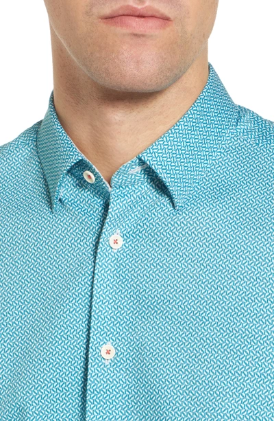 Shop Ted Baker Slim Fit Print Sport Shirt In Blue