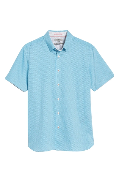 Shop Ted Baker Slim Fit Print Sport Shirt In Blue