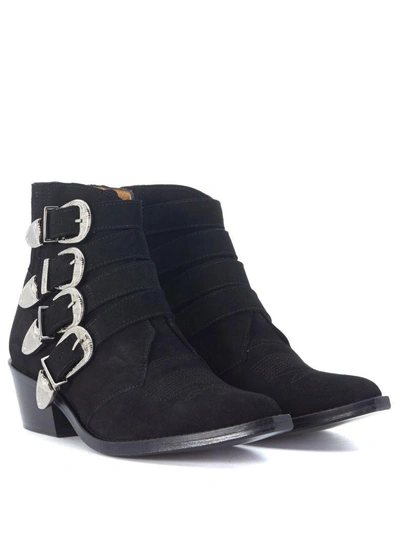 Shop Toga Texan  Pulla Black Suede In Nero