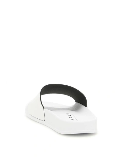 Shop Joshua Sanders Simple Pony Slides In Whitebianco