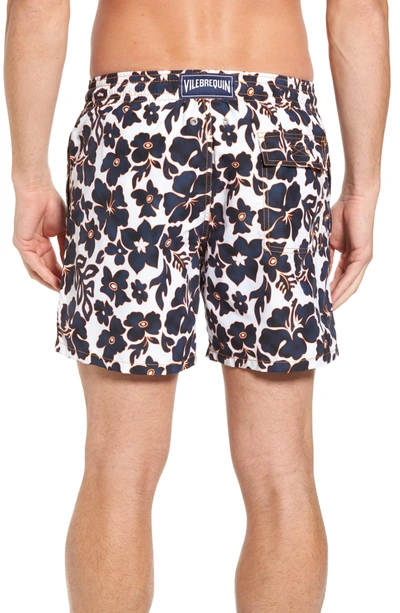 Shop Vilebrequin Natural Flowers Swim Trunks In White